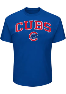 Chicago Cubs Mens Blue Arch Over Logo Big and Tall T-Shirt