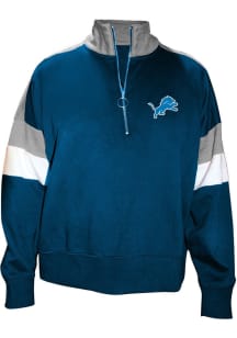 Detroit Lions Womens Blue Pieced Qtr Zip