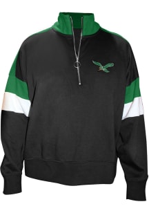 Philadelphia Eagles Womens Black Pieced Qtr Zip