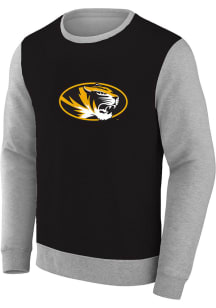 Missouri Tigers Womens Black Colorblock+ Crew Sweatshirt
