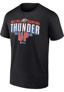Oklahoma City Thunder Black 2025 FINALS CHAMPIONS PLAYOFF FREE THROW HOMETOWN Short Sleeve T Shirt