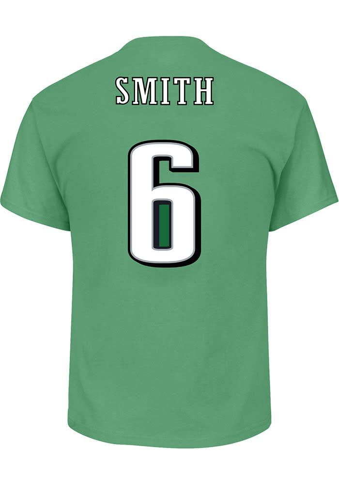 DeVonta Smith Philadelphia Eagles Men's Green Name & Number Logo T-Shirt 