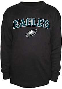 Philadelphia Eagles Mens Black Thermal Crew Neck Big and Tall Long Sleeve T-Shirt