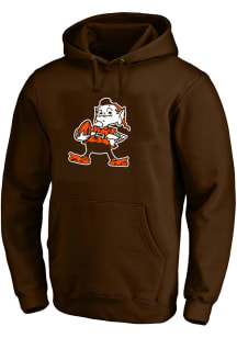 Cleveland Browns Mens Brown Primary Logo Big and Tall Hooded Sweatshirt