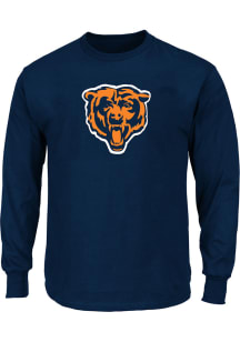 Chicago Bears Mens Navy Blue Logo Big and Tall Long Sleeve T-Shirt