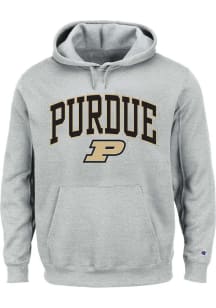 Mens Grey Purdue Boilermakers Arch Mascot Big and Tall Hooded Sweatshirt