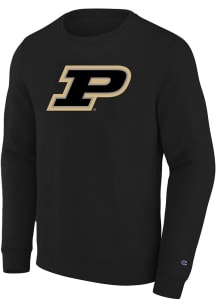 Mens Black Purdue Boilermakers Primary Logo Big and Tall Crew Sweatshirt