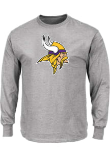 Minnesota Vikings Mens Charcoal Logo Big and Tall Long Sleeve T-Shirt