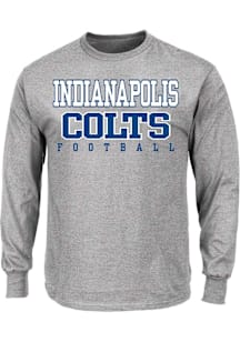 Indianapolis Colts Mens Grey Team Name Big and Tall Long Sleeve T-Shirt
