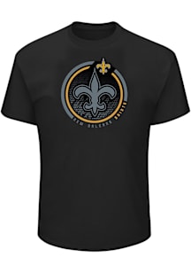 New Orleans Saints Mens Black Black Pop Big and Tall T-Shirt