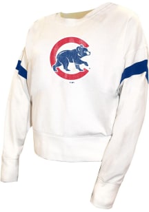 Chicago Cubs Womens White Contrast Crew Sweatshirt