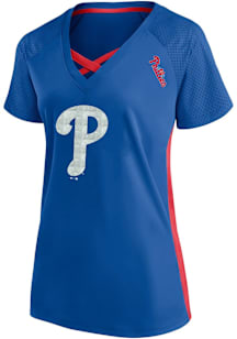 Philadelphia Phillies Womens Lace Up Fashion Baseball Jersey - Red