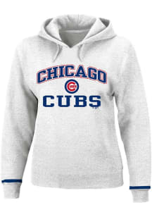 Chicago Cubs Womens White Contrast Hooded Sweatshirt