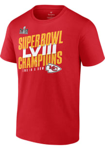 Kansas City Chiefs Mens Red Super Bowl LVIII Champions Iconic Victory Big and Tall T-Shirt