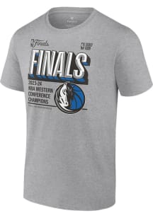 Dallas Mavericks Mens Grey 2024 Conference Champs Locker Room Big and Tall T-Shirt