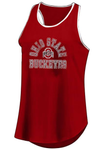 Womens Red Ohio State Buckeyes Contrast Trim Tank Top