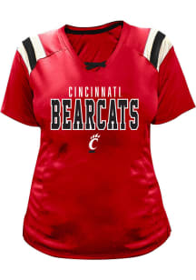 Cincinnati Bearcats Lace Up Short Sleeve T-Shirt - Red