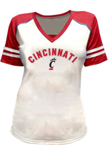 Cincinnati Bearcats Glitter and Rhinestones Short Sleeve T-Shirt - White