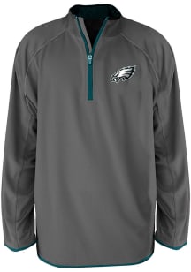 Philadelphia Eagles Mens Grey Raglan Big and Tall Qtr Zip