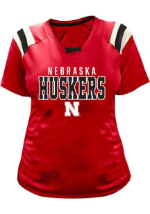 Nebraska Cornhuskers Lace Up Short Sleeve T-Shirt - Red