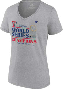Texas Rangers Womens Grey 2023 WS Champions Locker Room Short Sleeve T-Shirt
