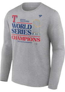 Texas Rangers Mens Grey 2023 WS Champs LR Big and Tall Long Sleeve T-Shirt