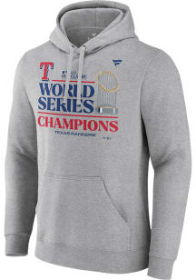 Texas Rangers Mens Grey 2023 WS Champs LR Big and Tall Hooded Sweatshirt