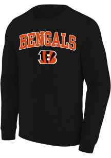 Cincinnati Bengals Mens Black Twill Big and Tall Crew Sweatshirt