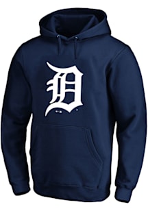 Detroit Tigers Mens Navy Blue Primary Big and Tall Hooded Sweatshirt