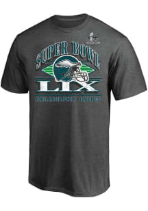 Philadelphia Eagles Mens Charcoal 2024 Super Bowl Participant Our Past Time Big and Tall T-Shirt
