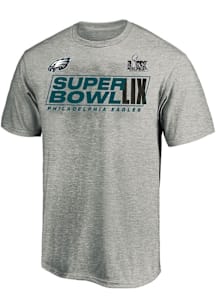 Philadelphia Eagles Mens Grey 2024 Super Bowl Participant Team Member Roster Big and Tall T-Shirt