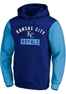 Kansas City Royals Mens Blue Contrast Sleeve Hood Big and Tall Hooded Sweatshirt