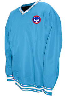 Chicago Cubs Mens Light Blue Nylon Pullover Big and Tall Light Weight Jacket