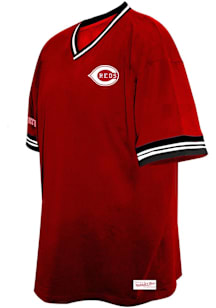 Cincinnati Reds Mens Red Coop V-Neck Big and Tall T-Shirt