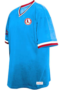 St Louis Cardinals Mens Light Blue Coop V-Neck Big and Tall T-Shirt