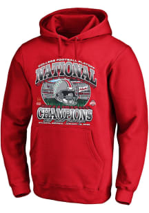 Mens Red Ohio State Buckeyes 2024 Football National Champions Big and Tall Hooded Sweatshirt