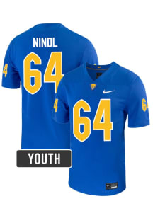 Josh Nindl Nike Youth Blue Pitt Panthers NIL Name And Number Football Jersey Jersey