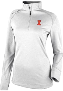 Columbia Illinois Fighting Illini Womens White Heat Seal Omni Wick Shotgun 2.0 Qtr Zip