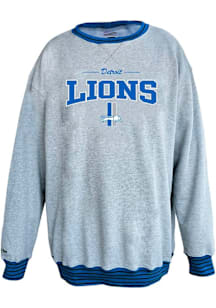 Detroit Lions Mens Blue Contrast Dyed Big and Tall Crew Sweatshirt
