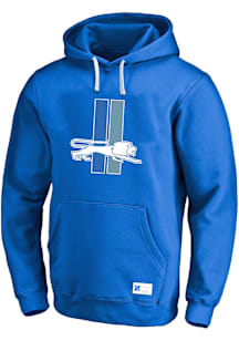 Detroit Lions Mens Blue Chenille Patch Big and Tall Hooded Sweatshirt