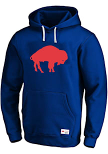 Buffalo Bills Mens Blue Chenille Patch Big and Tall Hooded Sweatshirt