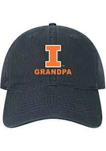 Illinois Fighting Illini Grandpa Twill Adjustable Hat - Navy Blue