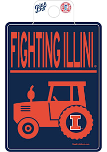 Orange Illinois Fighting Illini Tractor Time Stickers