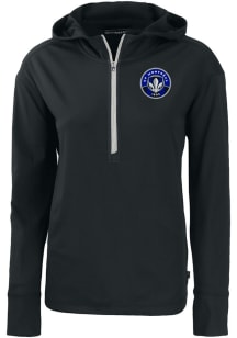 Cutter and Buck Montreal Impact Womens Black Daybreak Hood Qtr Zip