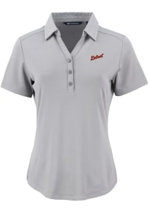 Cutter and Buck Detroit Tigers Womens Grey Cooperstown  Forge Eco Polo Short Sleeve Polo Shirt