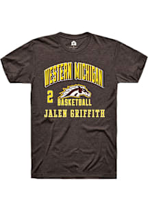 Jalen Griffith Western Michigan Broncos Brown NIL Arch Logo Short Sleeve Player T Shirt