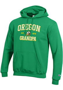 Champion Oregon Ducks Mens Green Est. Date Grandpa Powerblend Long Sleeve Hoodie