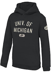 Nike Michigan Wolverines Youth Black Team Wordmark Long Sleeve Hoodie