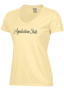ComfortWash Appalachian State Mountaineers Womens Yellow Garment Dyed Short Sleeve T-Shirt