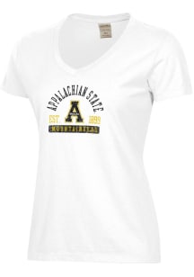 ComfortWash Appalachian State Mountaineers Womens White Garment Dyed Short Sleeve T-Shirt